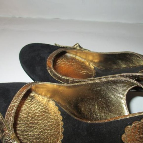 *Enzo Angiolini Black Suede Slingback Round Toe - Picture 6 of 10